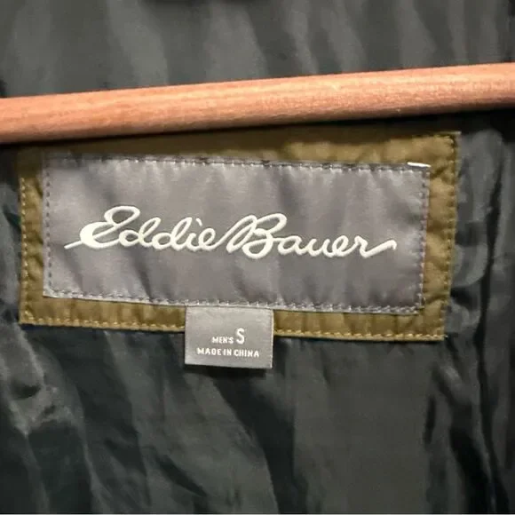 Eddie Bauer Men's EB650 Duck Down Puffer Jacket Size S Brown Full Zip Pockets - Picture 4 of 9